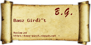 Basz Girót névjegykártya